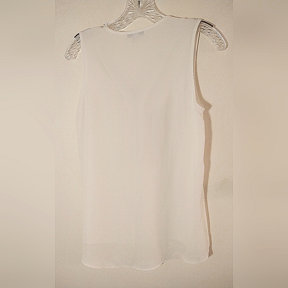 MOA & MOA MISSES SIZE SMALL SLEEVELESS TANK IVORY PEARL & RHINESTONE ACCENTS - Picture 3 of 8